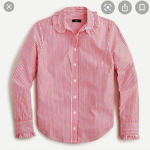 J. Crew Ruffle-collar poplin shirt BNWT